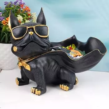 Собака Фигурка для Домашнего Декора фигурка (Смола, Черный) чёрный