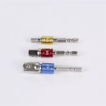 Socket 3x Drill Bits Adapter Set Hex Shank Impact Driver Bar Extension Wrench