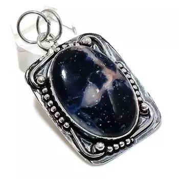 Sodalite Gemstone Handmade 925 Sterling Silver Jewelry Pendant 2.17 j3p76