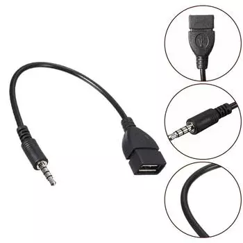 Содержимое упаковки Быстрая установка USB Type A Female Mm Male Большинство автомобилей Фактический недеформируемый адаптерный кабель Примечания CHINA