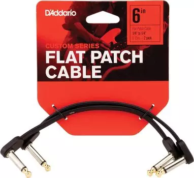 Соединительный кабель D Addario (Экранированный кабель) Комплект из 2 плоских соединительных кабелей PW-FPRR-206 (15см ДЛ) []