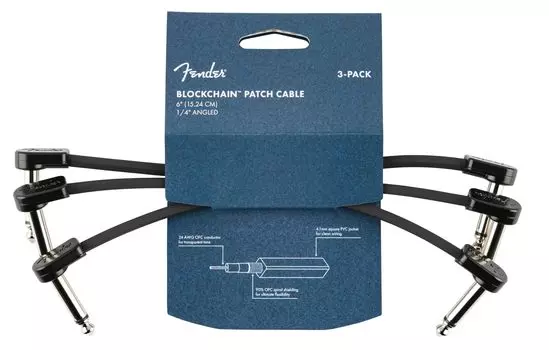 Соединительный кабель Fender из 3 патчей Fender/Blockchain 6 3-упаковочный Angle/Angle [Комплект кабелей] чёрный