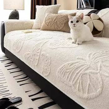 Sofa Protector Cover Solid Sofa Cushion Thicken Jacquard Plush Mat Couch Cover Chair Sofa Towel Home Decor for Living Room 70x70cm 1pcs