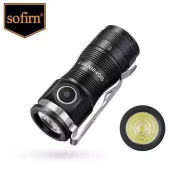 Sofirn SC13 SST40 LED 1300lm Mini 18350 Фонарик 6000K Брелок Аварийный фонарь 6500K чёрный