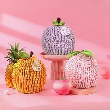 Soft Chenille Hand Towels Ball Shape Absorbent Towels Kitchen Supplies Wipe Hand Towel Kitchen фиолетовый