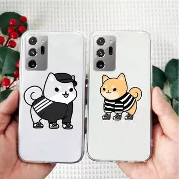 Soft Cute Cartoon Dog Phone Case For Samsung S20 S22 S30 S10 E 20 Fe Note 10 Pro A12 A42 A71 A91 M32 Transparent Cover Galaxy S10