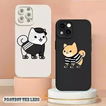 Soft Cute Cartoon Dog Phone Case For Iphone 14 12 Pro 11 13 Max Mini X XS XR 7 8 Puls Angel Eyes Soft Silicone Cover iPhone7