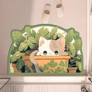 Soft Diatom Mud Mat Absorbent Cute Animal Cartoon Half Round Foot Mat Toilet Bathroom Toilet Mat Can Be Tailored 40 * 60Cm soft diatom mud