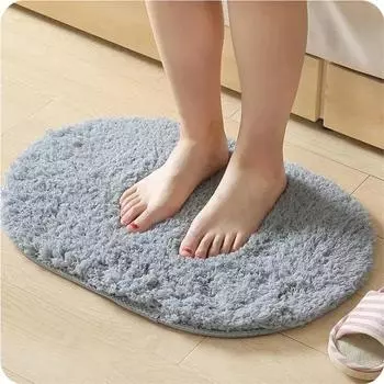 Soft Fine Fiber Bedroom Bathroom Floor Mat -- Non-slip Door Shower Rug, Full Latex Bottom