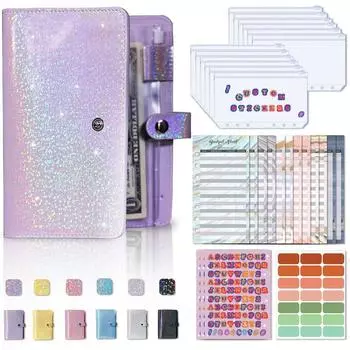 Soft Leather Money Envelope Cash Envelope Notebook Binder Budget Planner Budget Binder A6 Binder чёрный