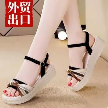 Soft leather platform women s sandals 2025 summer new color matching casual versatile women s comfortable non-slip shoes women s shoes 35
