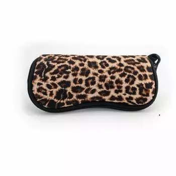 Soft Leopard Glasses Case Portable Storage Zipper Glasses Pouch Sunglasses Box Men and Women