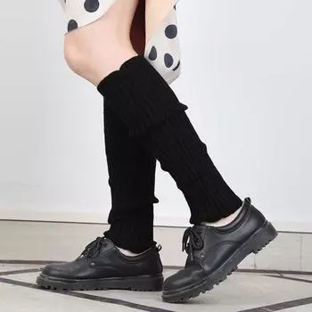 Soft Long Leg Warmer Winter Keep Warm Legs Cover Lolita Goth Socks Hand Warmers Women Leg Warmers чёрный