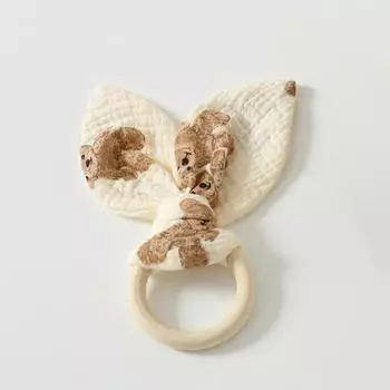 Soft Newborn Teething Ring Rabbit Ears Chewing Appease Toy Cute Baby Wooden Hand Grasp Toy Home Style16