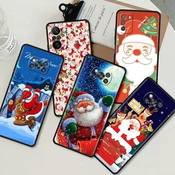 Soft Phone Case For Xiaomi Poco X3 NFC X4 Pro 5G F3 GT M3 F4 M4 F1 C40 11 Lite 11T Silicone Cover Funda Christmas Santa Claus Mi 11T