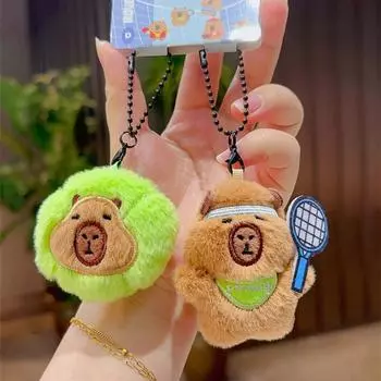 Soft Plush Sport Pendant Cross Dressing Backpack Flutter Doll Brown Cartoon Animal Keychain Girls Style6