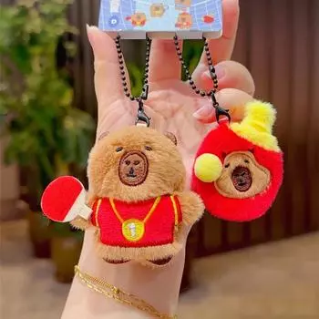 Soft Plush Sport Pendant Cross Dressing Backpack Flutter Doll Brown Cartoon Animal Keychain Girls Style5
