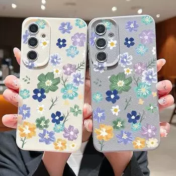 Soft Silicone Flowers Shell for Samsung S24 S22 Ultra Plus S23 S21 S20 Fe A55 A54 A53 A52 A35 A15 A16 Shockproof Plain Color Matte Slim Cover Samsung S24 FE чёрный