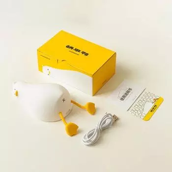 Soft Silicone Pat Lamp Cute Duck LED Night Light Rechargeable Sleep Nightlights For Bedroom Room Decor Kids Birthday Gift