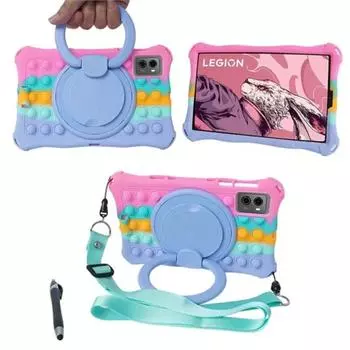 Soft Silicone Shell Kids Case For Lenovo Y700 2025 TB-321FU Legion Y700 Gen 2 TB-320FU 2023 Case 360 Rotating Stand Cover Y700 2rd 2023