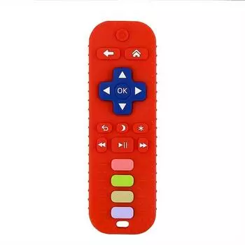 Soft Silicone Teething Toy for Youngsters Remote Control Shape, Soothing, Surface Clean Only Red/Blue/Black красный
