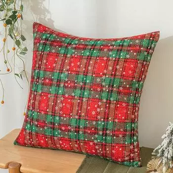Soft Snowflake Pattern Christmas Pillowcase INS Style Red Throw Pillowcover Square 45x45cm Cushion Cover Sofa/Bed
