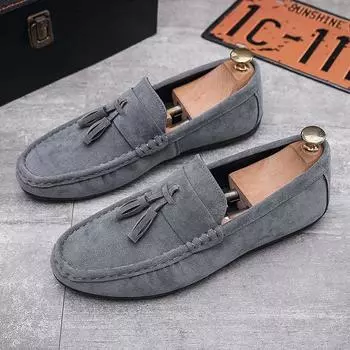 Soft-soled Doudou shoes men s breathable new summer one-pedal loafers lazy men s casual leather shoes men s shoes 39 чёрный