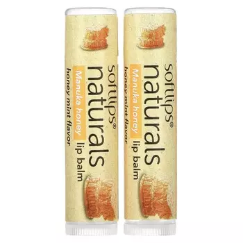 Softlips, натуральный бальзам для губ, с медом Манука, медовой мятой, 2 палочки, 4,2 г (0,15 унции) каждый