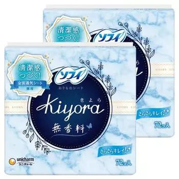 Sofy Kiyora Unscented 72 pieces x 2 pack [Bulk purchase] (unicharm Sofy)