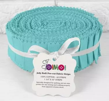 Soimoi 40Pcs Solid Aqua Blue Precut Fabrics Strips Roll Up 1.5 Cotton Jelly Rolls For 1.5 синий
