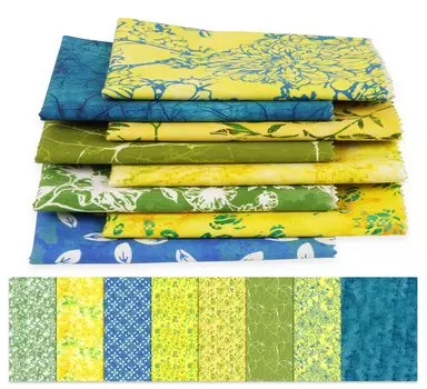 Soimoi 8 Pc Fat Quarter Bundle, батик с принтом 18 x 22 DIY Пэчворк - 100 хлопковая предварительно вырезанная ткань для квилтинга, зеленый, синий и 18x22 inches