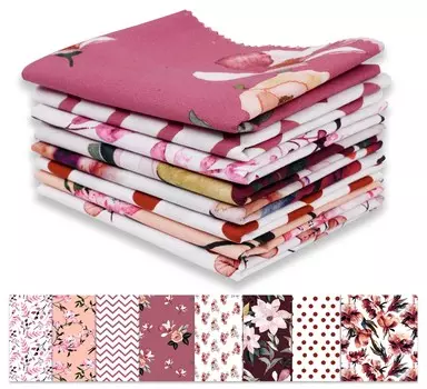 Soimoi 8 Pc Fat Quarter Bundle - Цветочный принт 18 x 22 DIY Пэчворк - 100% хлопка, предварительно вырезанная ткань для квилтинга (Белый & 18x22 белый