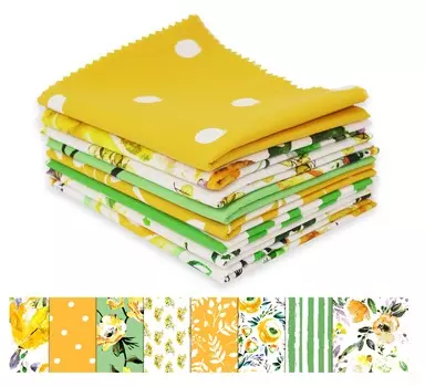 Soimoi 8 Pc Fat Quarter Bundle- Floral Print 18 x 22 DIY Patchwork- 100 Cotton Pre-Cut Quilting Fabric Yellow & 18x22 жёлтый