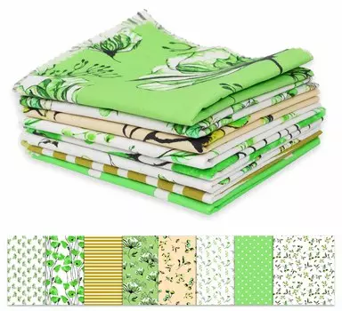 Soimoi 8 Pc Fat Quarter Bundle - Floral Print 18 x 22 DIY Patchwork- 100 Cotton Pre-Cut Quilting Fabric (Light 18x22 зелёный