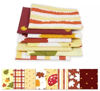 Soimoi 8 Pc Fat Quarter Bundle - осенне-осенний принт 18 x 22 DIY лоскутное шитье - 100 хлопковая предварительно вырезанная ткань для квилтинга 18x22 разноцветный