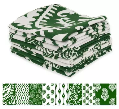Soimoi 8 Pc Fat Quarter Bundle - Пейсли с принтом 18 x 22 DIY Лоскутная ткань - 100 хлопковая предварительно нарезанная ткань для квилтинга 18x22 зелёный