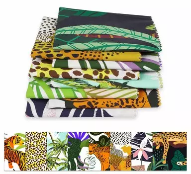 Soimoi 8 Pc Fat Quarter Bundle - Tropical Animal Print 18 x 22 DIY Patchwork- 100 Cotton Pre-Cut Quilting Fabric 18x22 разноцветный