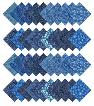 Soimoi Batik Print Precut 5-inch Cotton Fabric Quilting Squares Charm Pack DIY Patchwork Sewing 5x5 синий