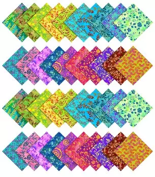 Soimoi Batik Print Precut 5-inch Cotton Fabric Quilting Squares Charm Pack DIY Patchwork Sewing 5x5 жёлтый
