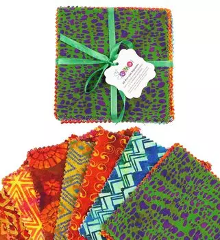 Soimoi Batik Print Precut 5-inch Cotton Fabric Quilting Squares Charm Pack DIY Patchwork Sewing 5x5 зелёный