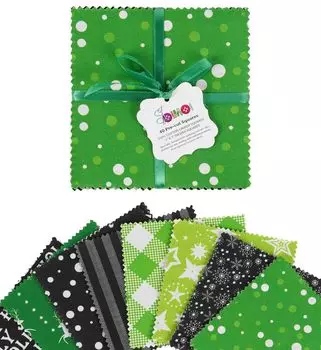 Soimoi Christmas Theme Print Precut 5-inch Cotton Fabric Quilting Squares Charm Pack DIY Patchwork Sewing 5x5 зелёный
