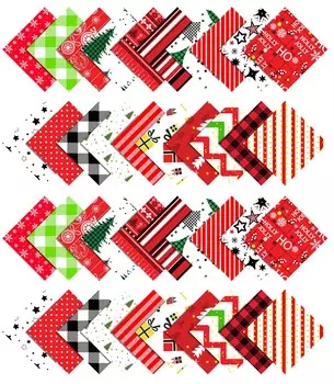 Soimoi Christmas Theme Print Precut 5-inch Cotton Fabric Quilting Squares Charm Pack DIY Patchwork Sewing 5x5 зелёный