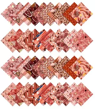 Soimoi Geometric With Texture Print Precut 5-inch Cotton Fabric Quilting Squares Charm Pack DIY Patchwork Sewing 5x5 коричневый