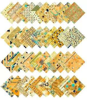 Soimoi Geometric With Texture Print Precut 5-inch Cotton Fabric Quilting Squares Charm Pack DIY Patchwork Sewing 5x5 жёлтый