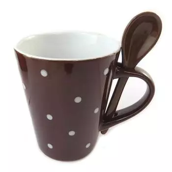 Сокровища лилии [N5094] - Кружка Petits Pois коричневая