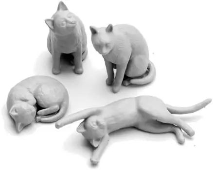 Sol Model Dozing Cat Set 4 шт. Смола MM468 1/16