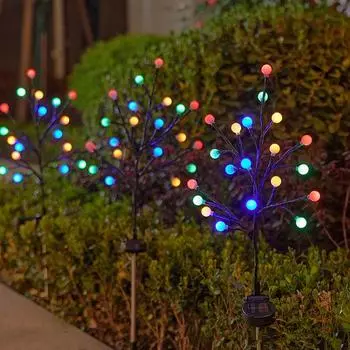 Solar Ball Pathway Lights Outdoor Garden Plug Light 8 Mode Waterproof Christmas Decorations Firefly Decor Landscape Lights 1002 1 piece светло-желтого