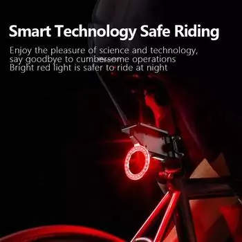 Solar Bicycle Rear Light Smart Sensor Bike Tail Lamp Rechargeable Safety Warning Taillight for Night Riding Cycling Accessories