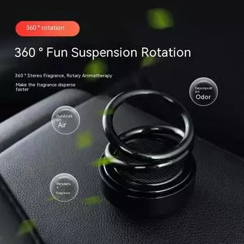 Solar Car Air Freshener car perfume suspension rotating car solid perfume aromatherapy ABS double ring car decoration чёрный
