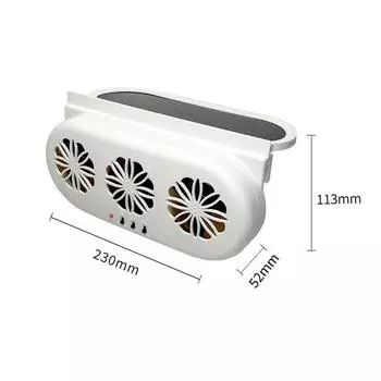 Solar Car Ventilator Exhaust Fan Auto Air Vent Cooling System USB Charging And Solar Powered 3 Fans Interior Exhaust Heat Dissip белый